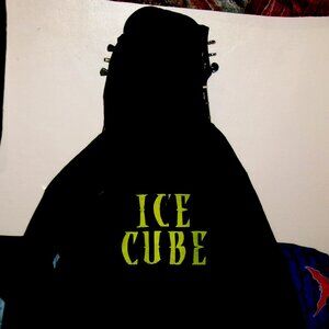 ice cube official S unisex 2 sided art logo/face hoodie - n.w.a. gansta hip hop